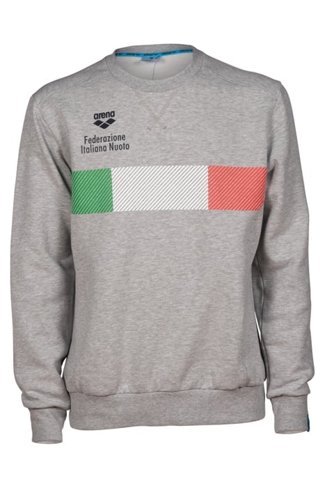 FIN CREW NECK MEDIUM GREY HEATHER 1