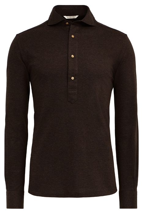 BROWN PIQUÉ EXTRA SLIM FIT POPOVER 7