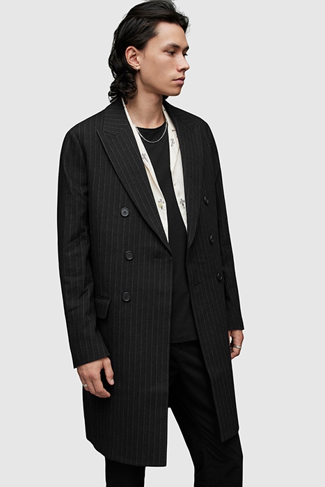 BROCK PINSTRIPE COAT BLACK 1