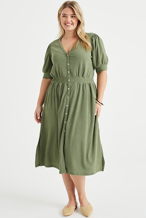 DRESS MIDI MOSS GREEN 2