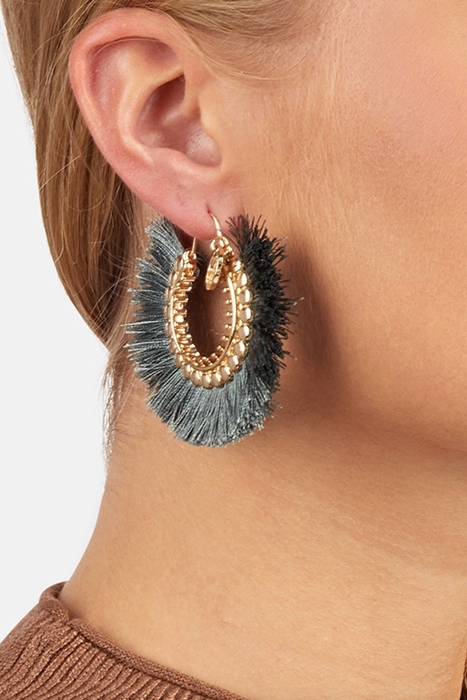 OTAZU SEAWEED TASSEL EARRINGS BLUE GREY BLUE GREY 3