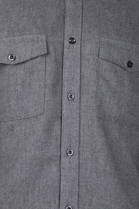 2 POCKET FLANNEL LS LGT GREY MEL 3
