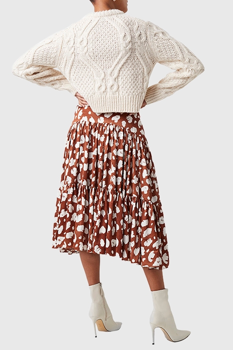 PF AIMEE INU TIERED SKIRT BROWN PATINA-CLCREAM 2