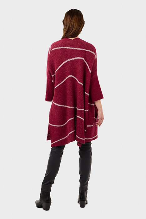 LONG KNIT CARDIGAN WITH STRIPES BEAUJOLAIS 4