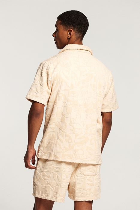 MEN TOWELING SHORTSLEEVE SHIRT ANGORA BEIGE 2