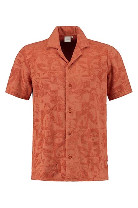 MEN TOWELING SHORTSLEEVE SHIRT LIGHT RUST ORANGE 8
