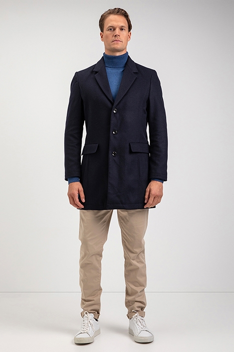 SOLID WOOL COAT NAVY 2