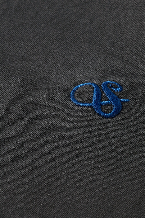 GARMENT DYE LOGO EMBROIDERY TEE BLACK 3