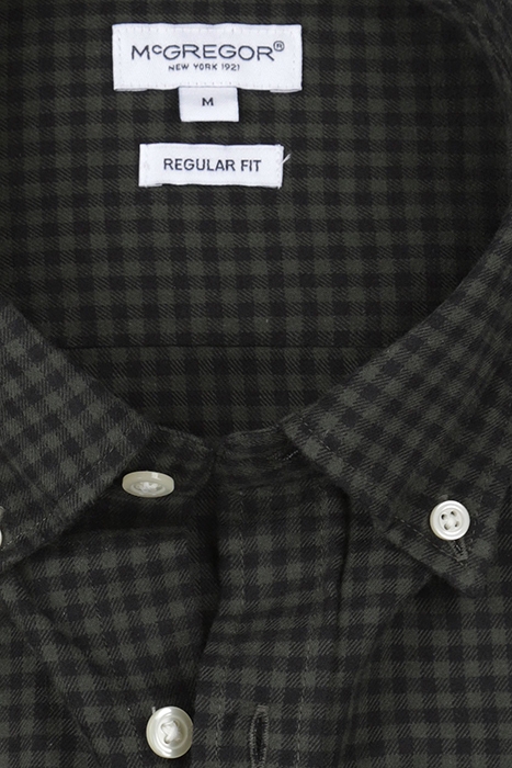 FLANNEL GINGHAM SHIRT PINE GREEN 2