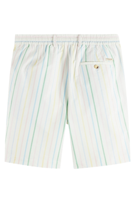 BLAKE- STRIPED COTTON OXFORD BERMUDA SHORT BROWN/MULTI STRIP 2