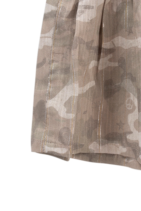 GIRLS’ KHAKI CAMOUFLAGE PRINT SKIRT WITH GOLD STRIPES 5