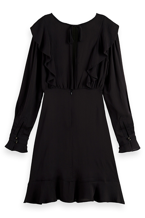 RUFFLED HEM MINI DRESS BLACK SKY 2