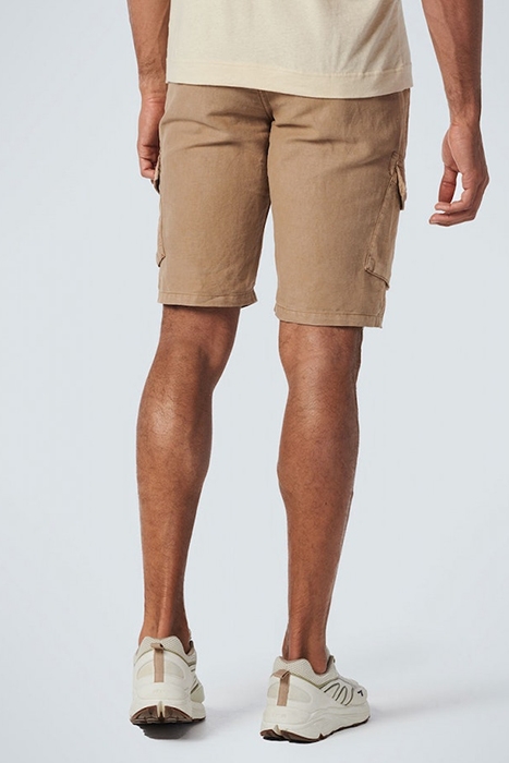 SHORT WITH LINEN GARMENT DYED CARGO KHAKI 2