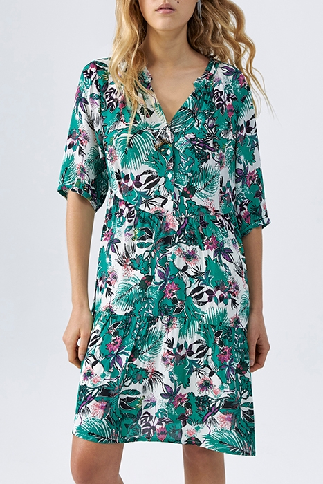 GREEN PLANT PRINT DRESS 1