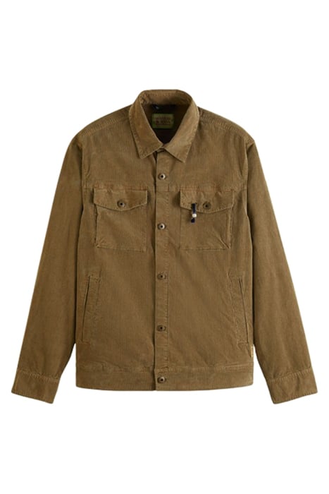 FINE CORDUROY OVERSHIRT KHAKI 1