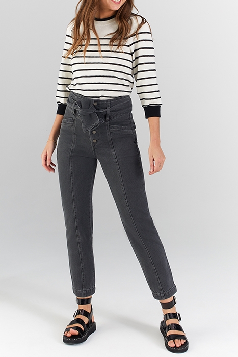 GREY SEAMED SLOUCHY JEANS WITH BELT 4