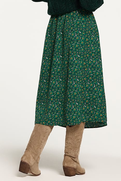LADIES AREQUIPA SKIRT POPPY FLOWER RAIN GREEN FLOWER 2