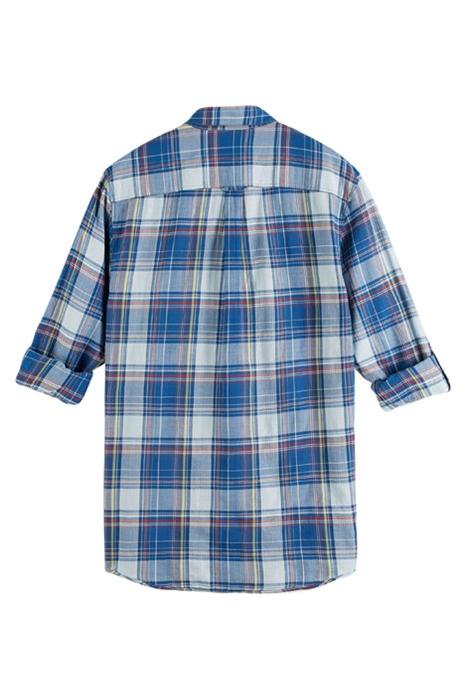 LIGHT WEIGHT VOILE SHIRT WITH SEERSUCKER BLUE/MULTI CHECK 2