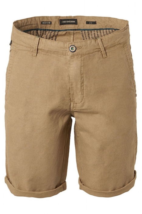 SHORT WITH LINEN GARMENT DYED CHINO KHAKI 1