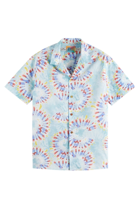 COTTON VOILE PRINTED SHIRT MINT FLOWER TIE DYE 1