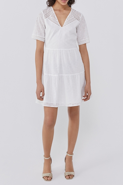 OFF-WHITE EYELET EMBROIDERY DRESS 3