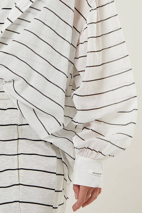 OVERSIZED BLOUSE STRIPE ECRU/BLACK 6