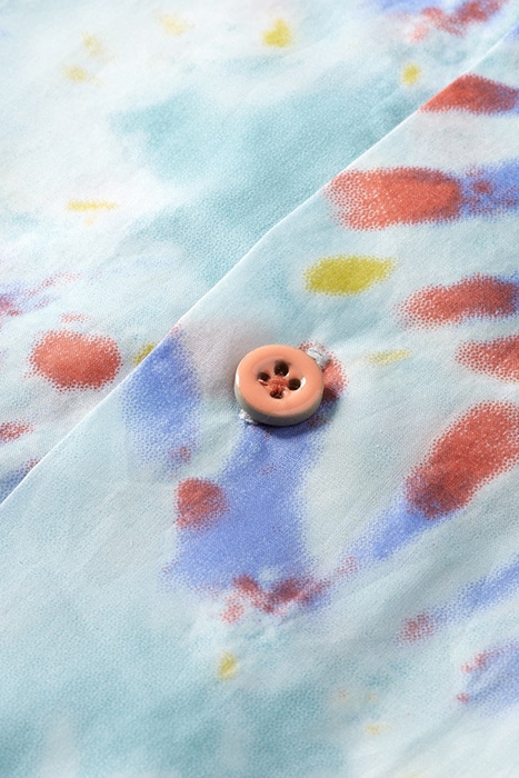 COTTON VOILE PRINTED SHIRT MINT FLOWER TIE DYE 3