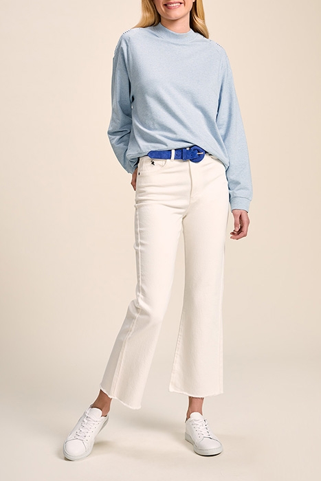 MUKKI - BLUE CHAMBRAY FLEECE SWEATSHIRT WITH EMBROIDERY 3