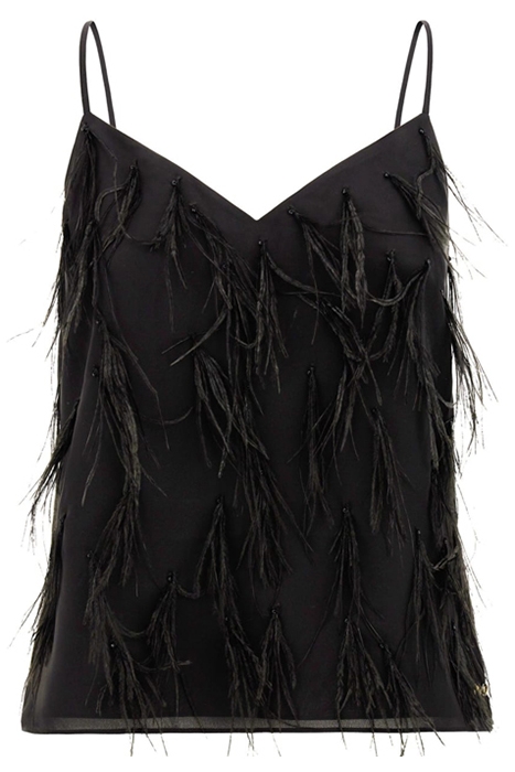 MELODY FEATHER CAMI JET BLACK A996 5