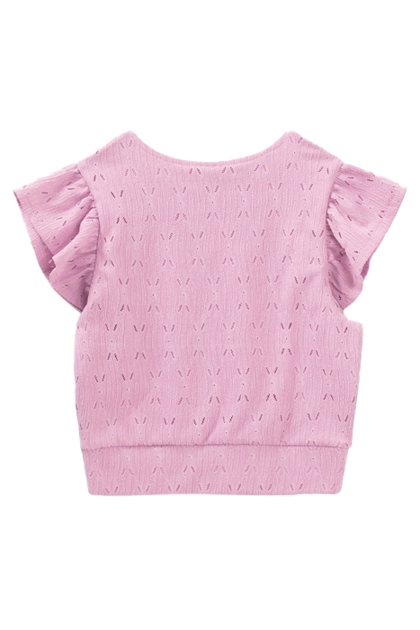 GIRLS’ VIOLET OPENWORK DECORATIVE LACE TOP 2