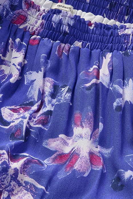 A-LINE FLORAL PRINT SKIRT WITH ELASTIC BAND SPECTRUM BLUE 7