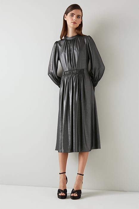 LOUISE MIDI DRESS GUNMETAL 4