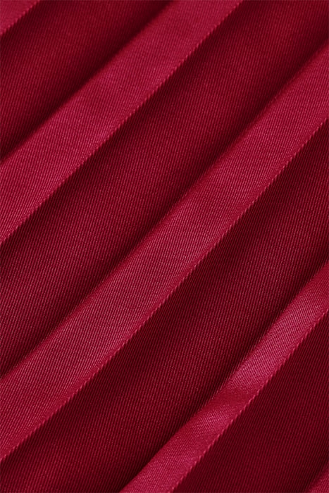 MID LENGTH PLISSÉE SKIRT IN RECYCLED POLYESTER CHERRY PIE 8