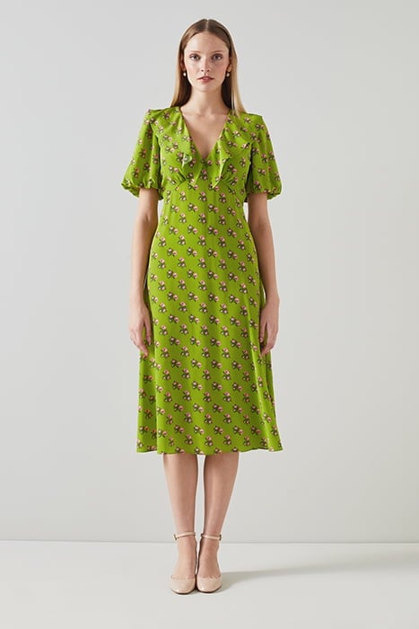 EDELINE MIDI DRESS LIME 2