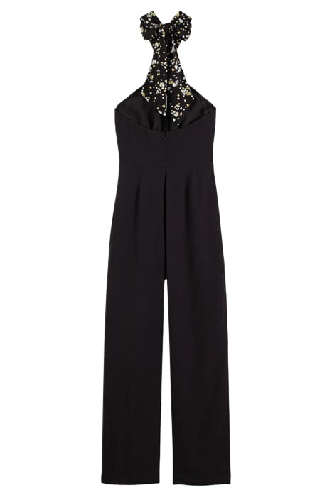 CONTRAST BOW JUMPSUIT BLACK 2
