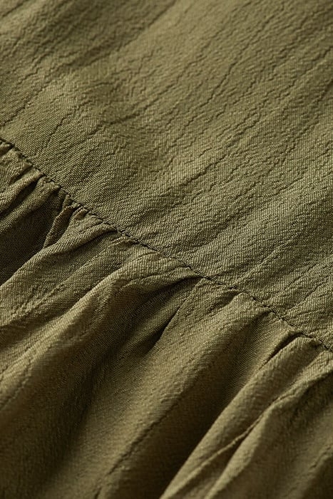 SHORT DRESS WITH RUFFLE SLEEVE DETAIL ARMY GREEN 3