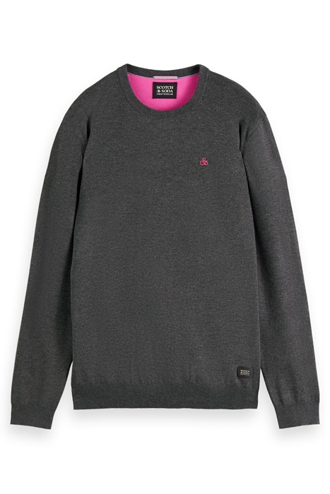 ESSENTIALS ECOVERO VISCOSE MELANGE CREWNECK PULLOVER GRAPHIT 1