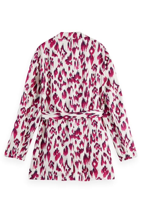 PRINTED DRAPEY BLAZER BRUSHED IKAT CHERRY PIE 2