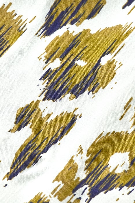 SHORT DRESS WITH KNOTTED BELT BRUSHED IKAT ARMY GREEN 7