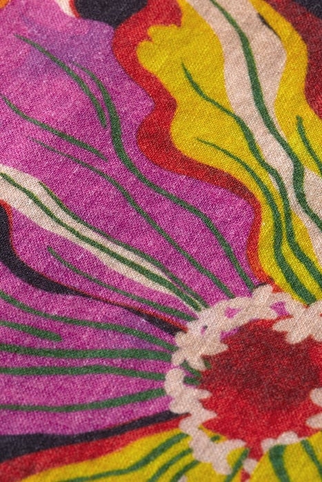 FLUTTER SLEEVE LINEN BLEND SHIRT FLORAL 7