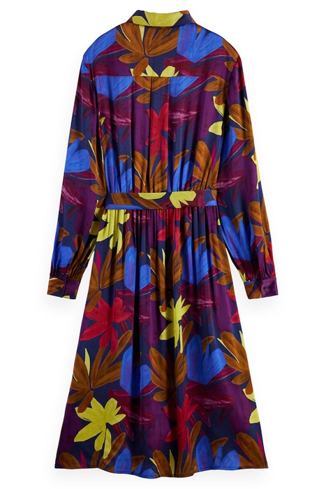 RELAXED FIT SHIRT DRESS IN VISCOSE JACQUARD FLOWER CAMO 2