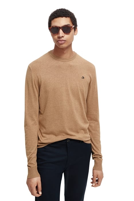 ESSENTIALS - CLASSIC CREWNECK PULLOVER CAMEL MELANGE 1