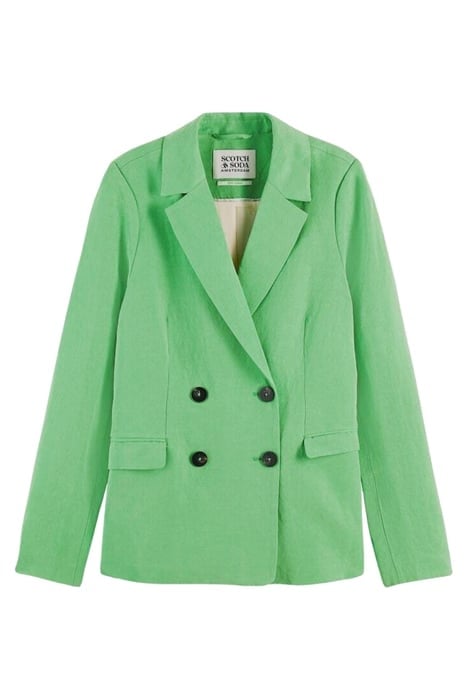 SUMMER DOUBLE BREASTED EVENT BLAZER BRIGHT PARAKEET 1