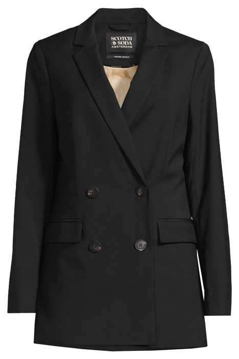DOUBLE BREASTED TAILORED BLAZER BLACK 4