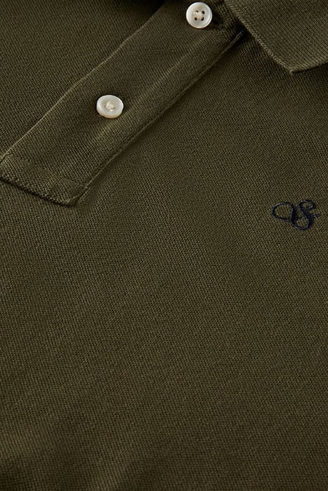 ESSENTIALS - ORGANIC COTTON PIQUE POLO MILITARY 3