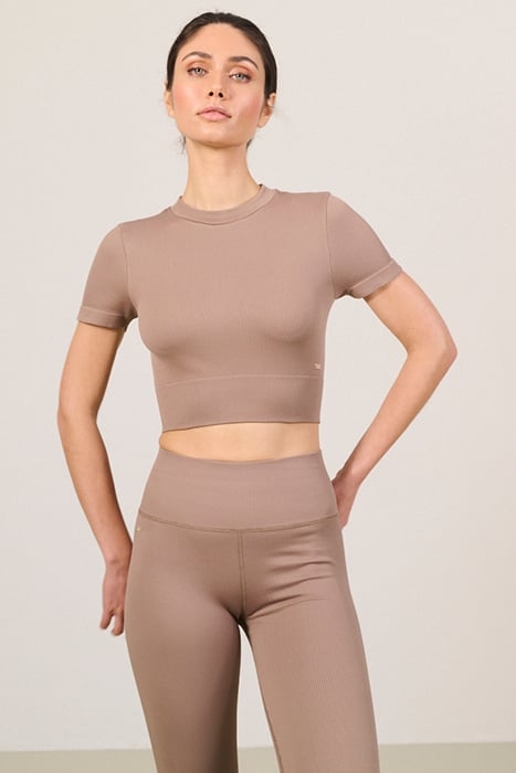 LUNA SCULPT RIB SHORTSLEEVE FOSSIL 1