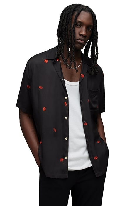 POPPIES SS SHIRT JET BLACK 1