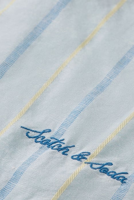 YARN-DYED LONG-SLEEVED LINEN SHIRT BLUE STRIPE 4