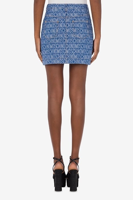 ALLOVER LOGO DENIM MINISKIRT BLUE 2