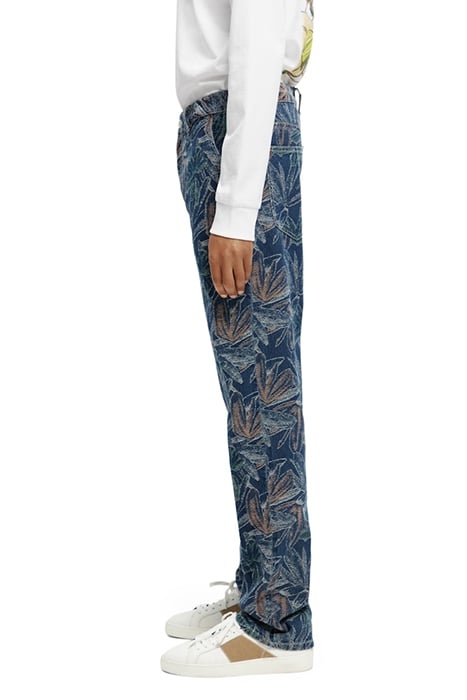 THE VERVE FLORAL JACQUARD DENIM WORKWEAR PANT INDIGO JACQUAR 5